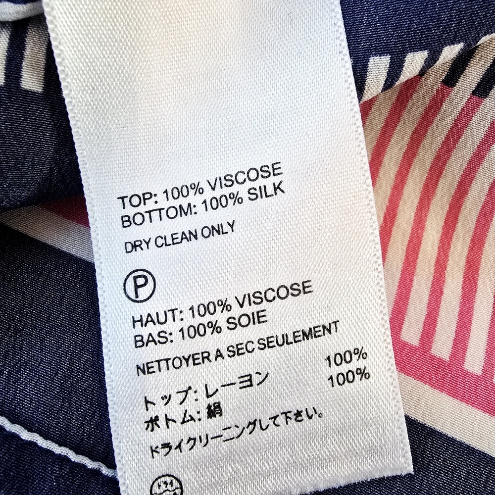 Tommy Bahama Women's Striped Pink Navy Sleeveless Top Size Small Silk Outdoors - Picture 12 of 13